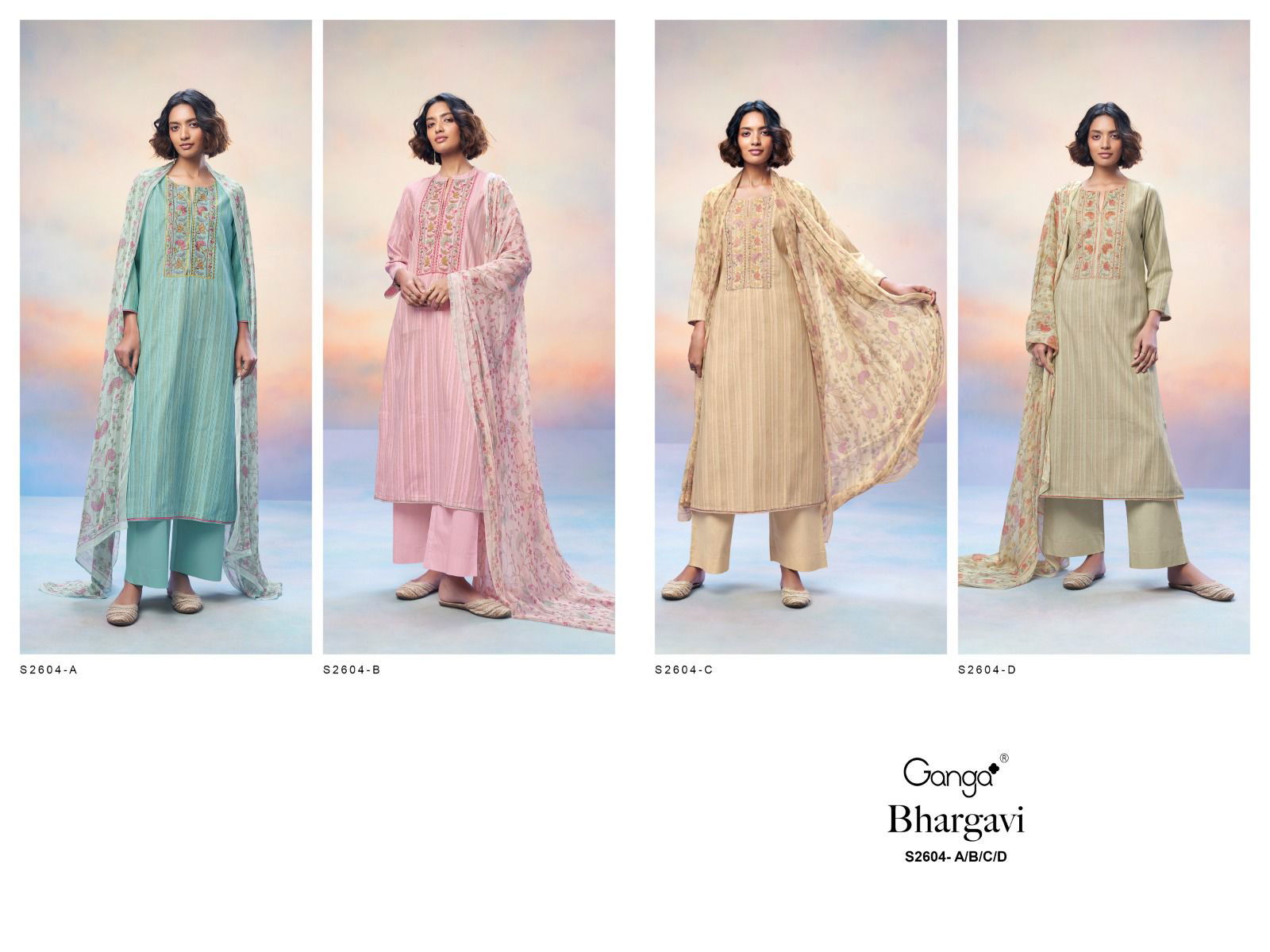 Bhargavi 2604 By Ganga Heavy Premium Cotton Dress Material Wholesale Market In Surat